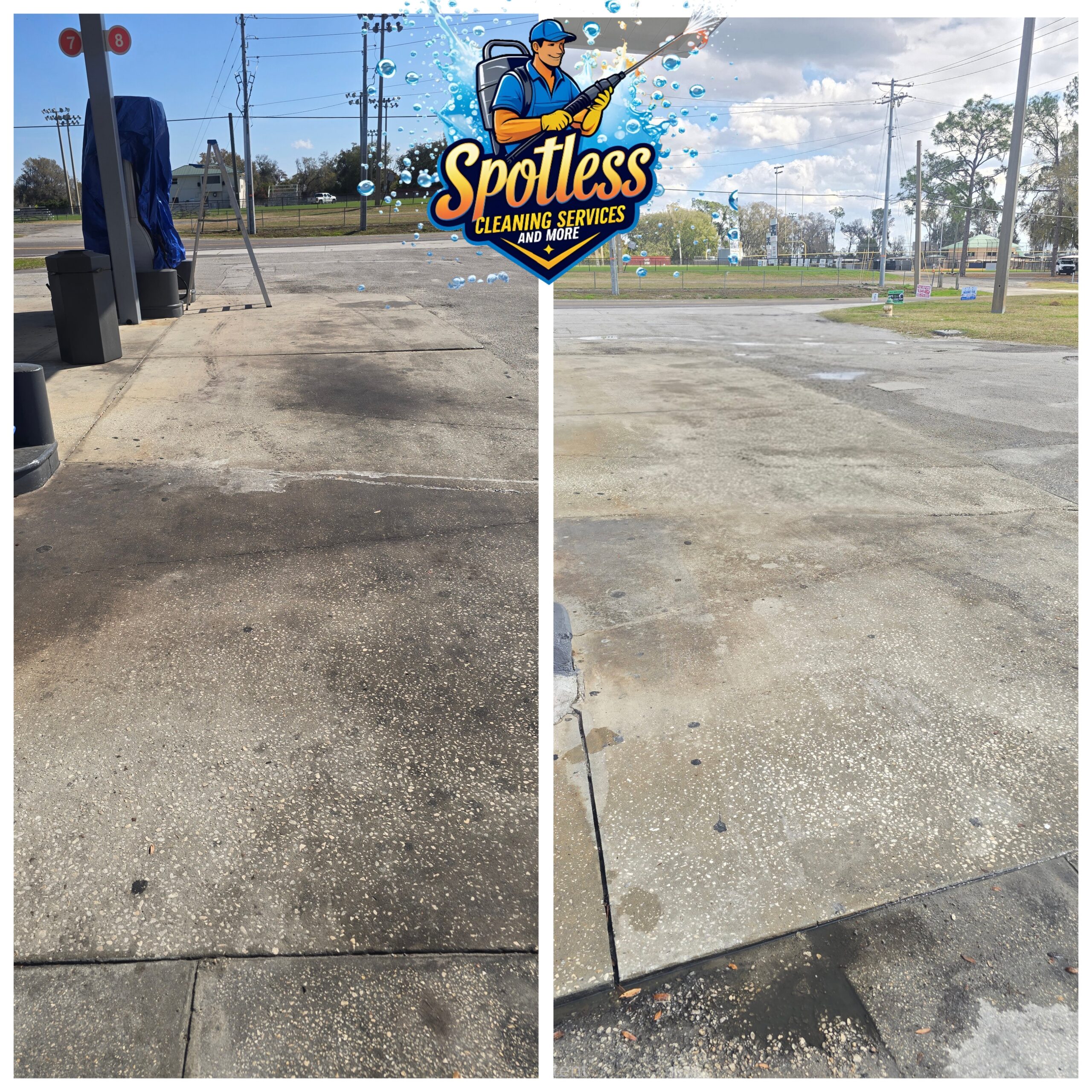 Gas Station Concrete Oil Removal