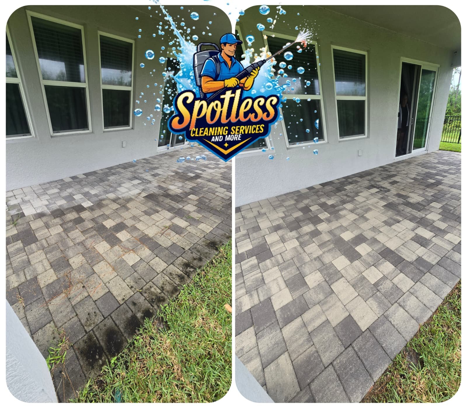 Clean backyard paver patio after professional paver cleaning services in Southwest Florida