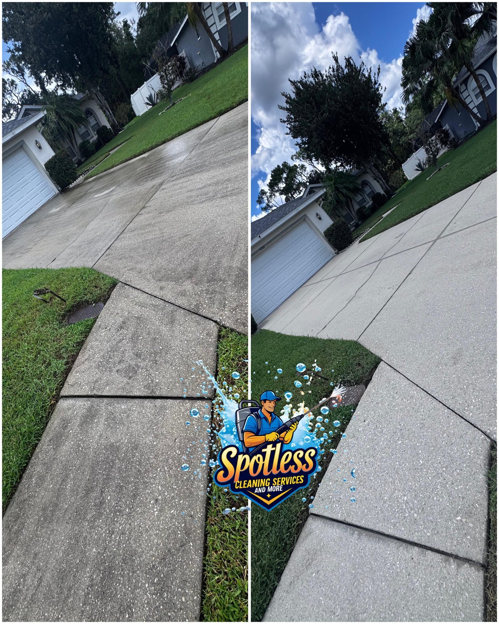 Concrete driveway cleaning Creekwood Florida