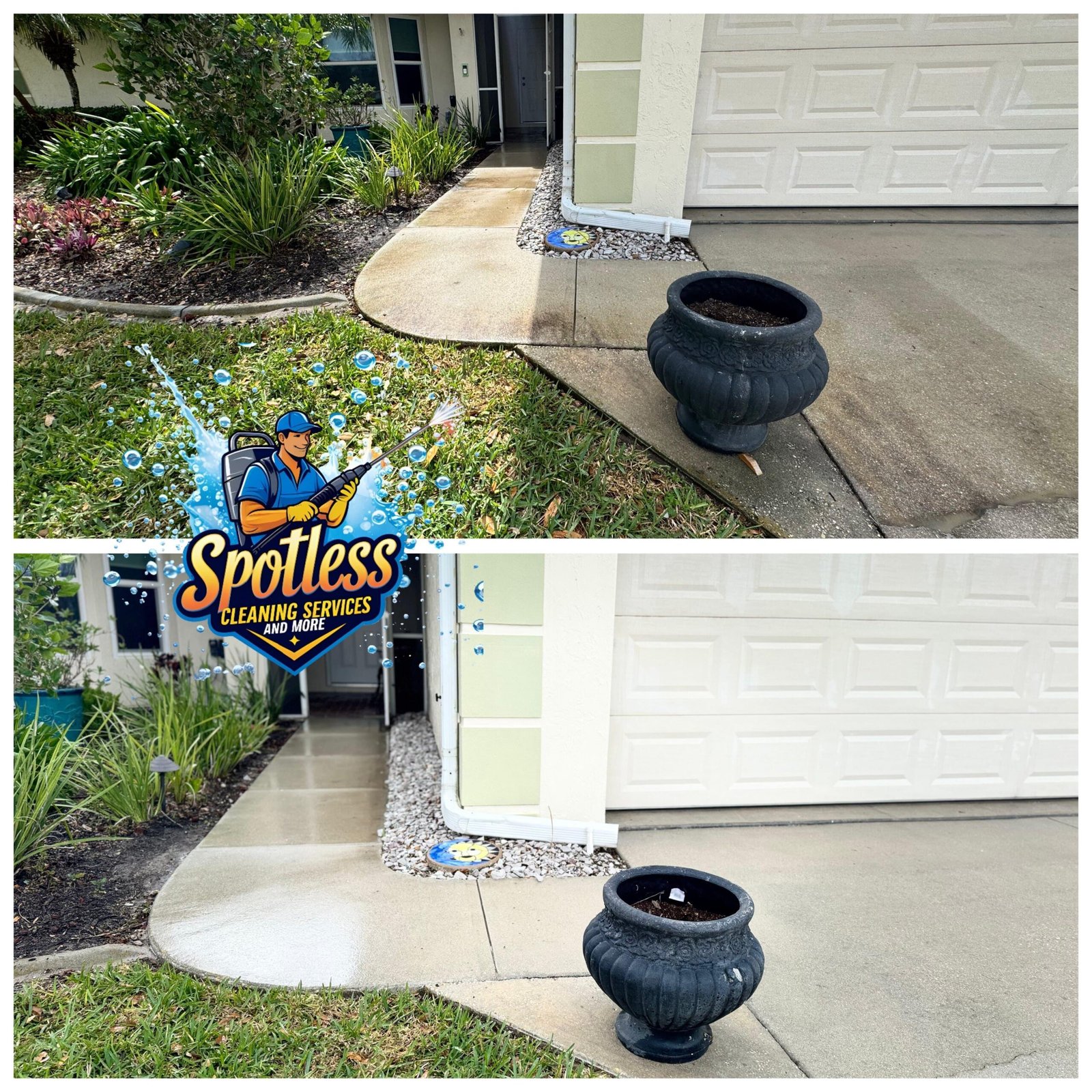 Concrete driveway and walkway cleaning Sarasota Florida