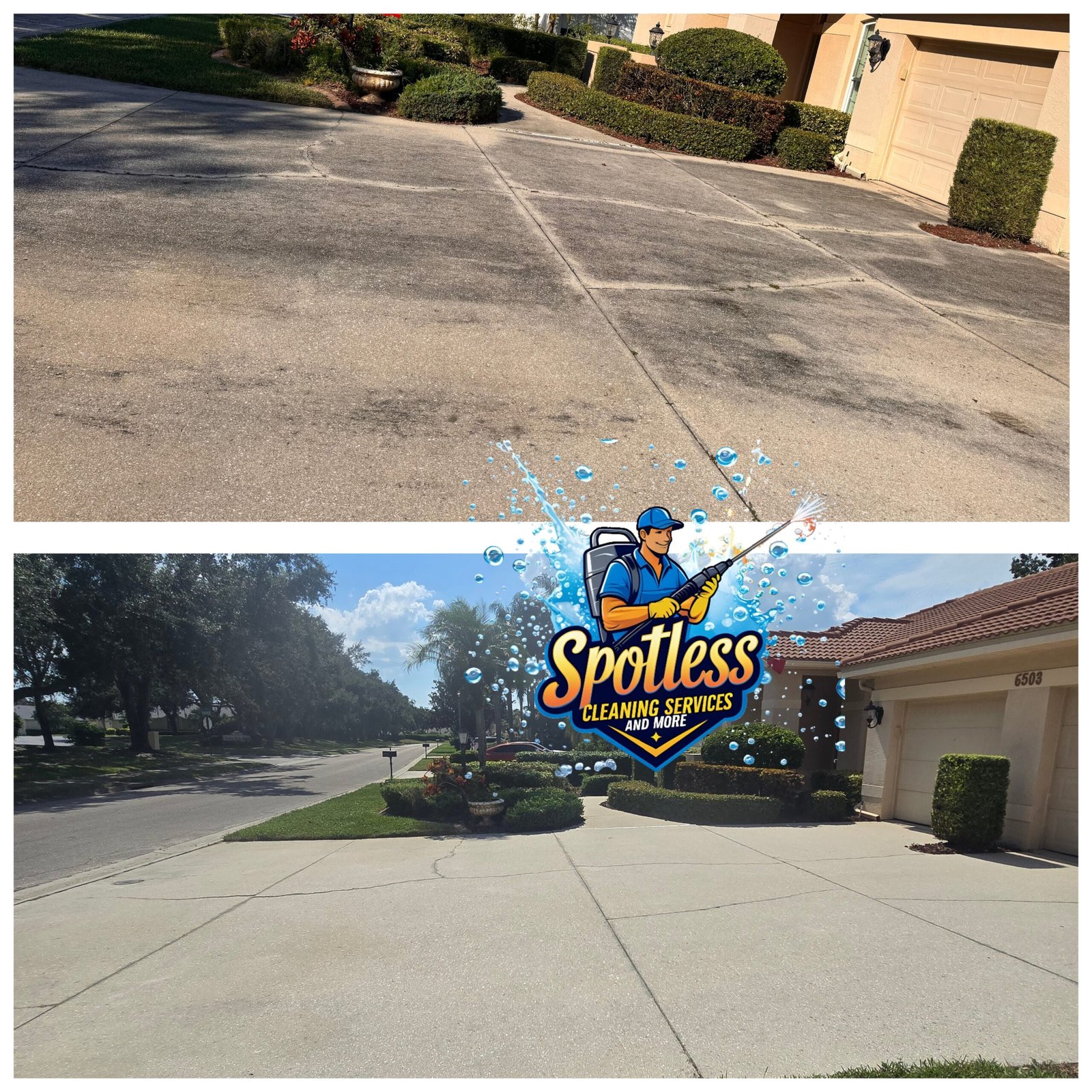 Concrete driveway cleaning in Tara Bradenton Florida