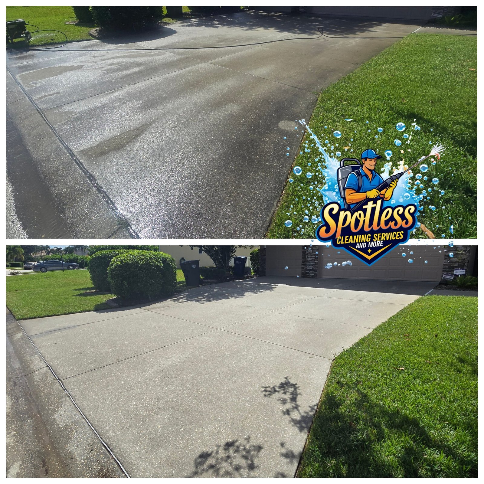 Professional concrete driveway cleaning in Sarasota Florida