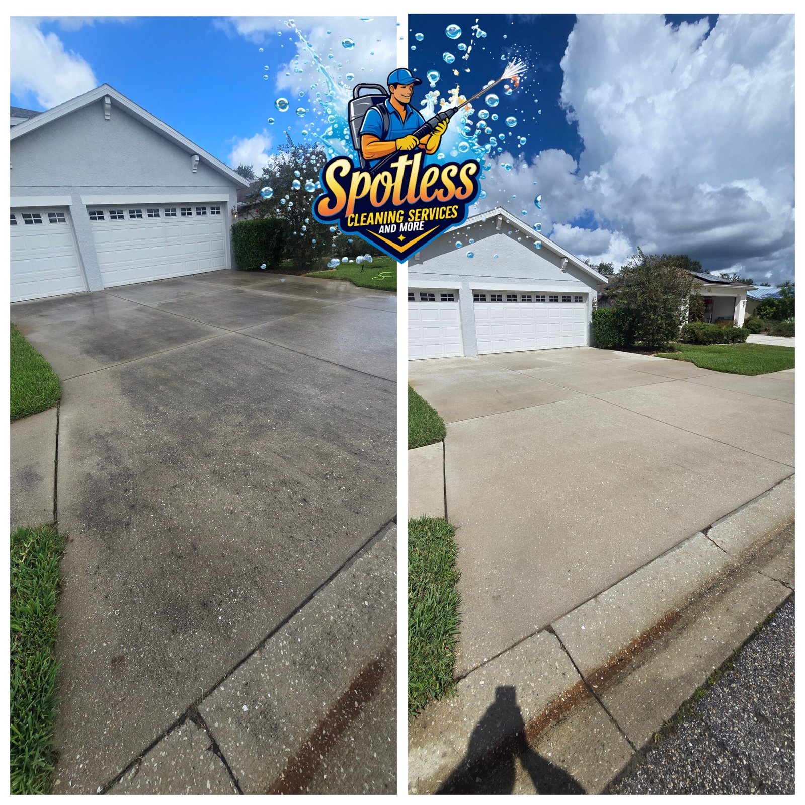 Professional concrete driveway cleaning Sarasota Manatee County