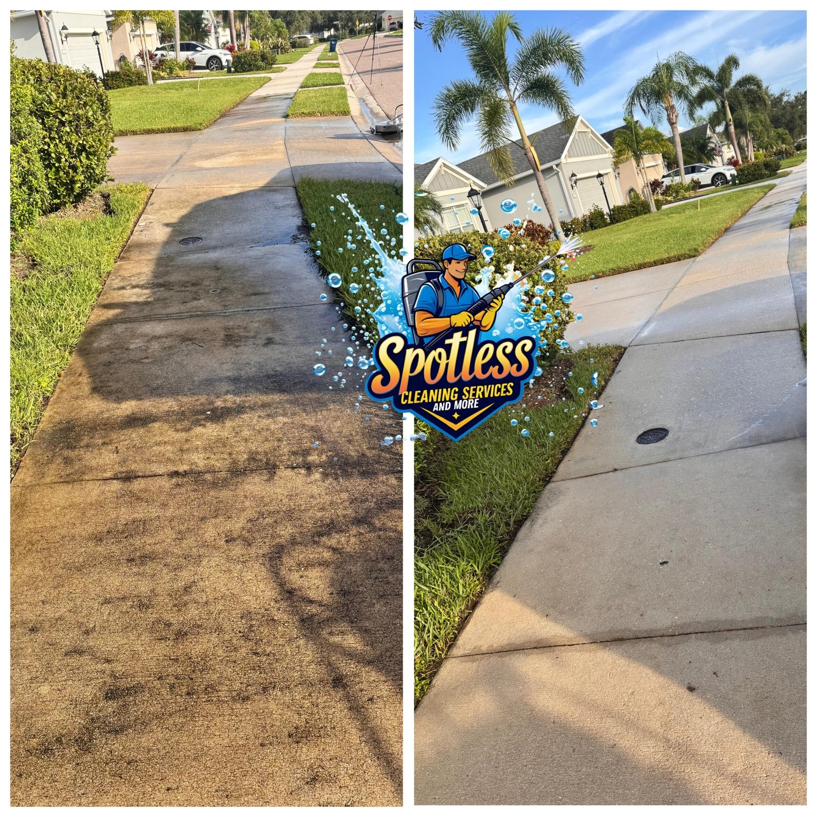 Professional exterior cleaning before and after results