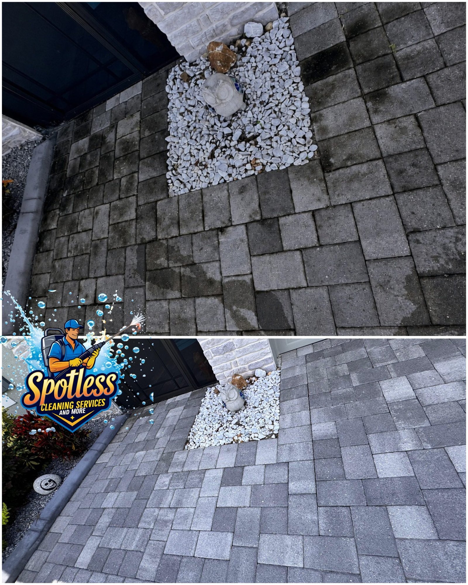 Paver driveway and walkway cleaning in Sarasota and Manatee County Florida