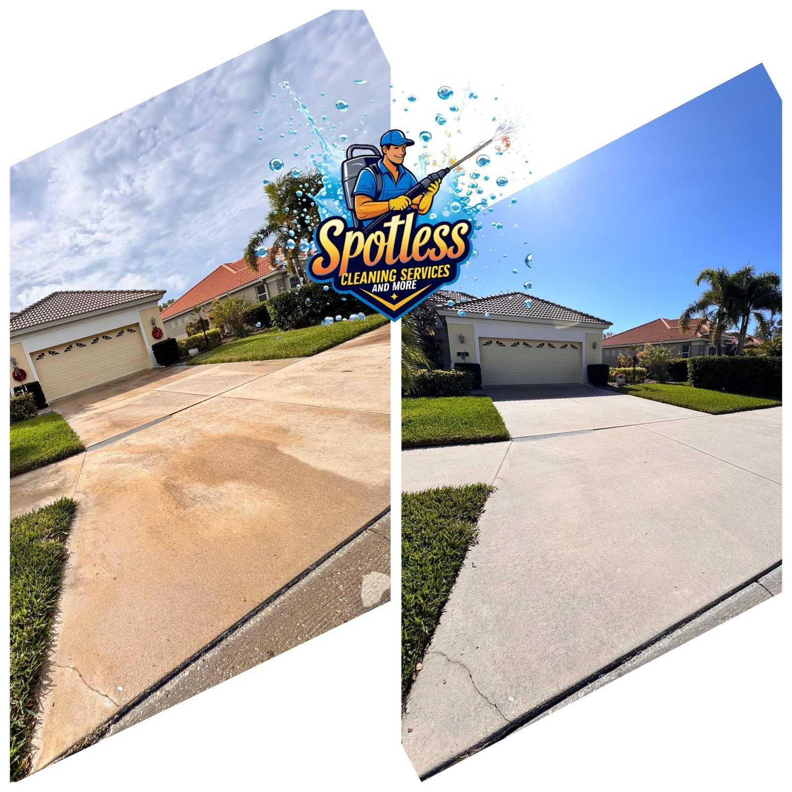 Professional concrete driveway pressure washing Sarasota Florida