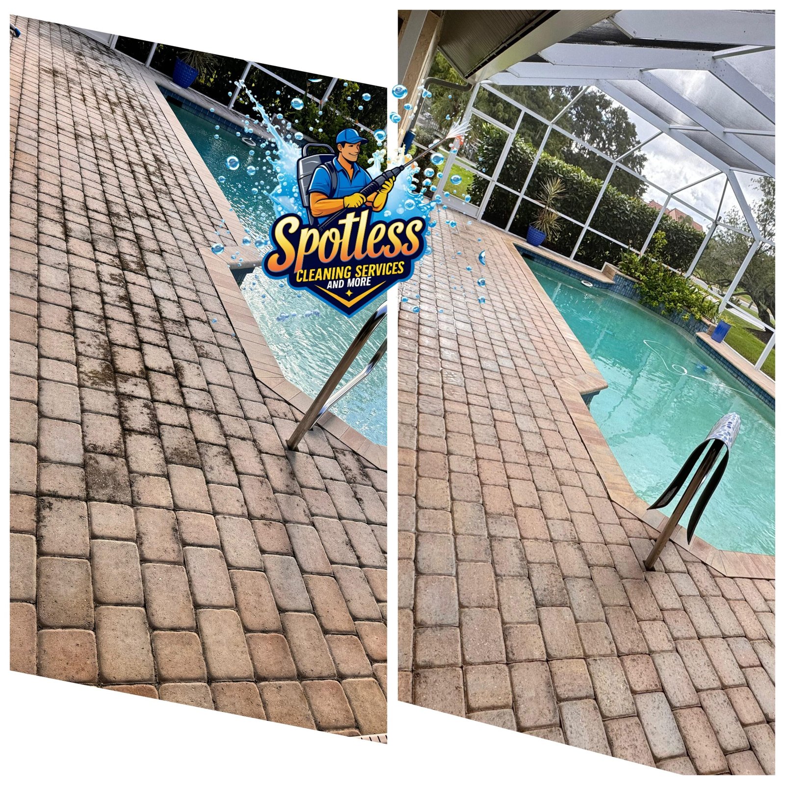 Paver pool deck mold and mildew removal service