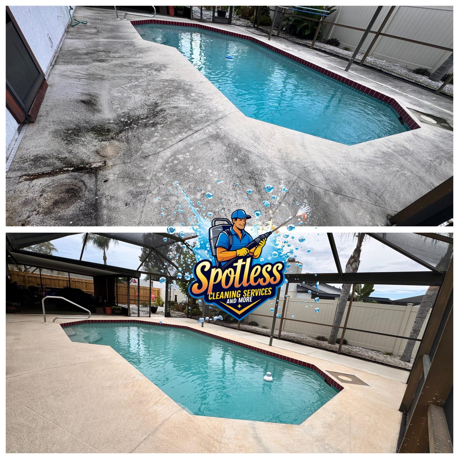 Pool deck pressure washing in Lakewood Ranch Florida