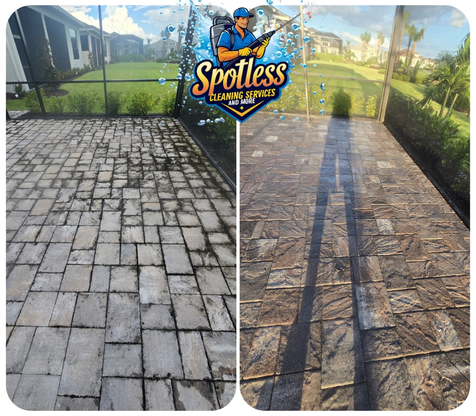 Pool deck pavers cleaned and sealed in Lakewood Ranch