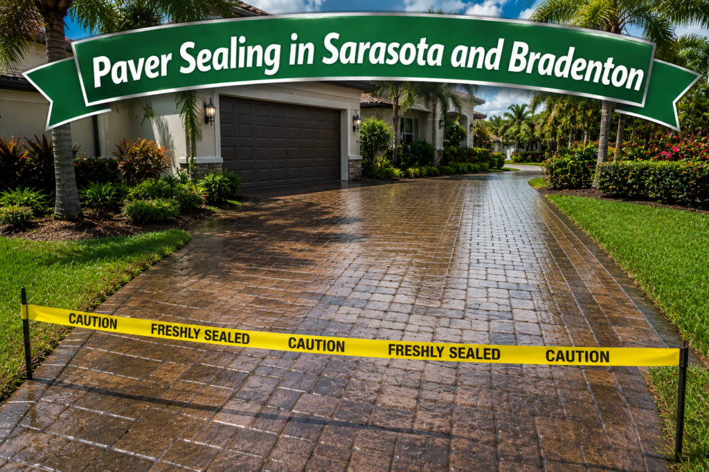 Professional paver sealing services in Sarasota and Bradenton Florida