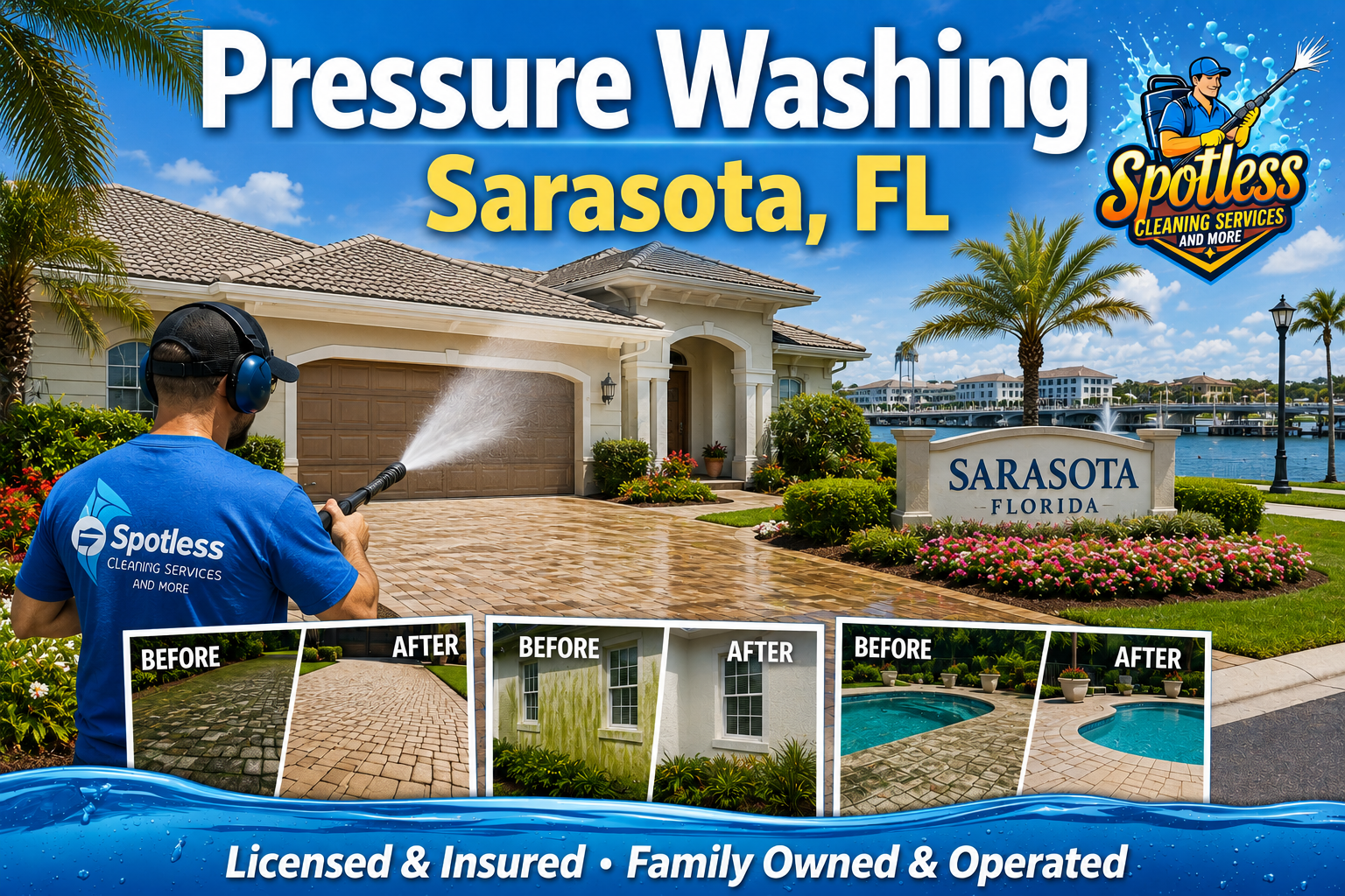 Pressure washing and soft washing services in Sarasota Florida