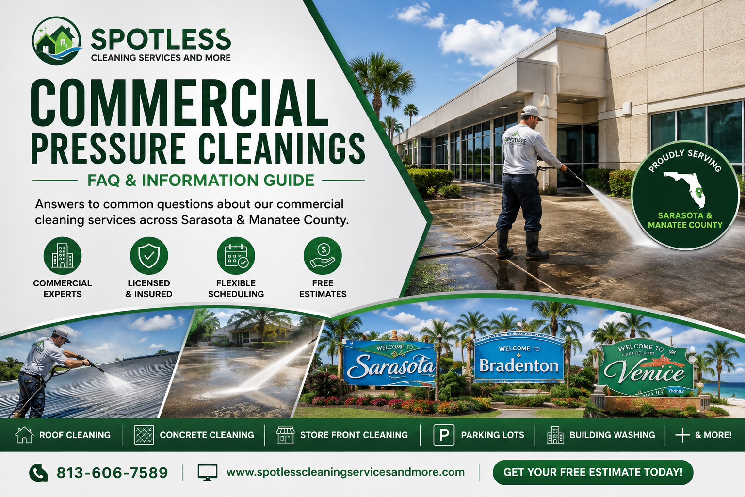 Commercial pressure cleaning services in Sarasota and Manatee County Florida