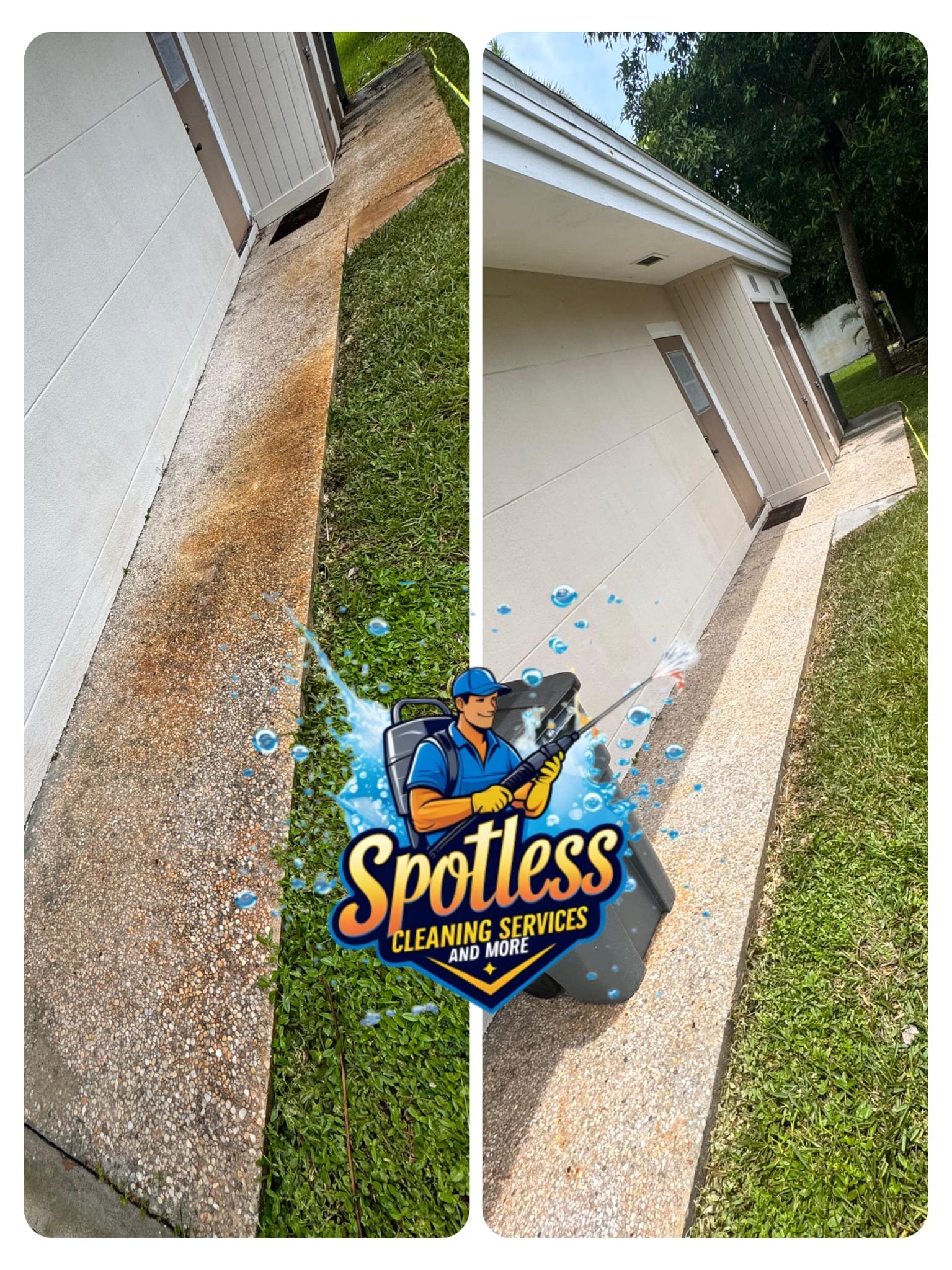 Professional rust removal job on exterior surface in Sarasota and Manatee County