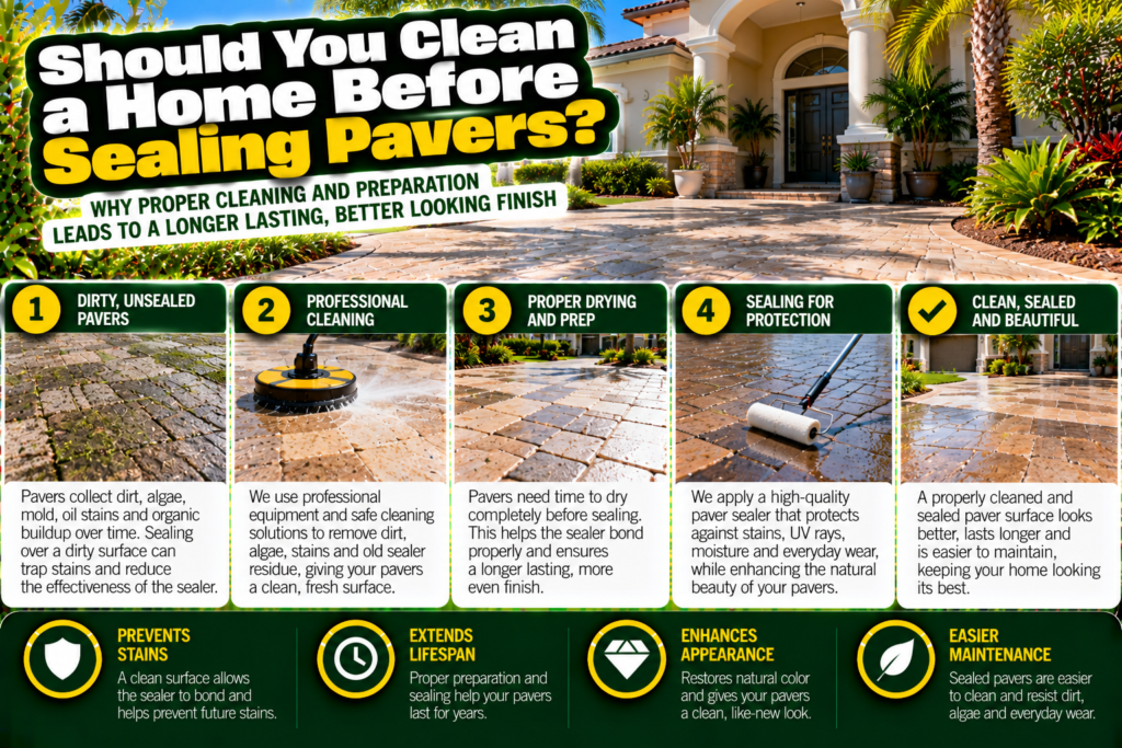 clean a home before sealing pavers