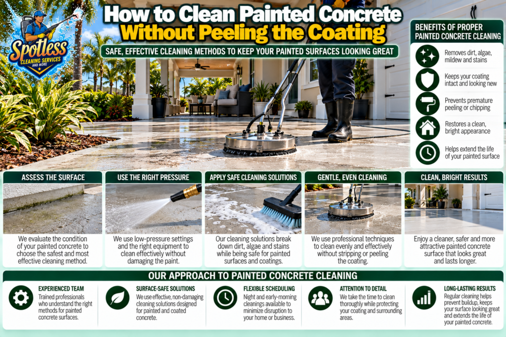 clean painted concrete without peeling
