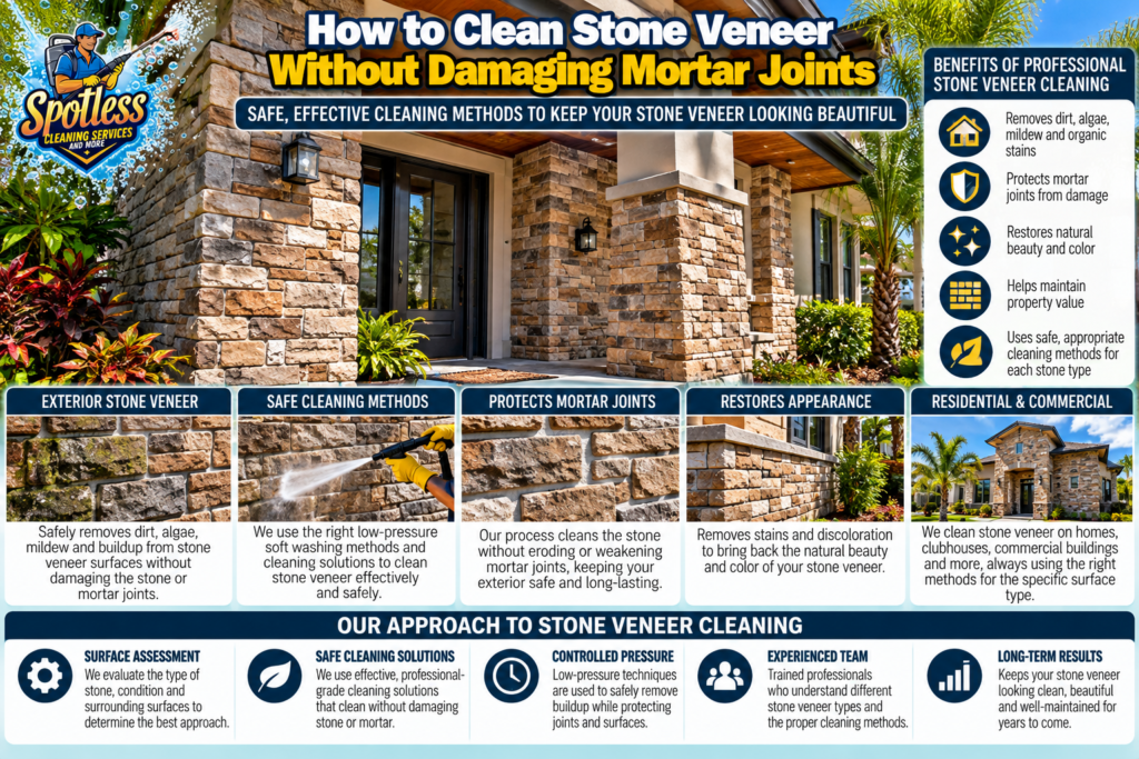 clean stone veneer without damaging mortar