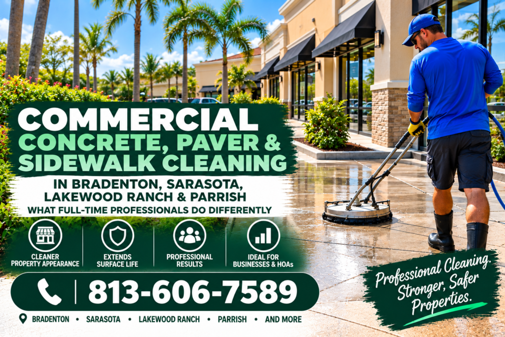 commercial concrete paver sidewalk cleaning