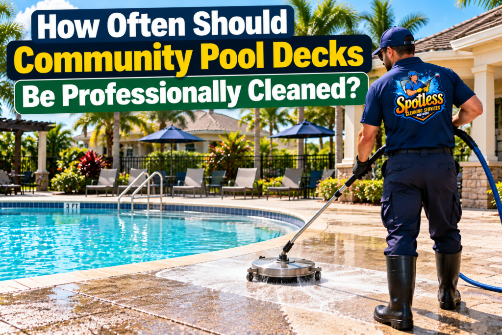 community pool deck cleaning