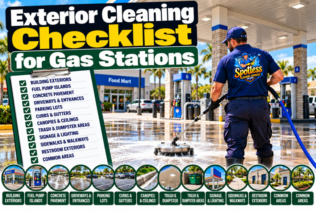 gas station exterior cleaning checklist