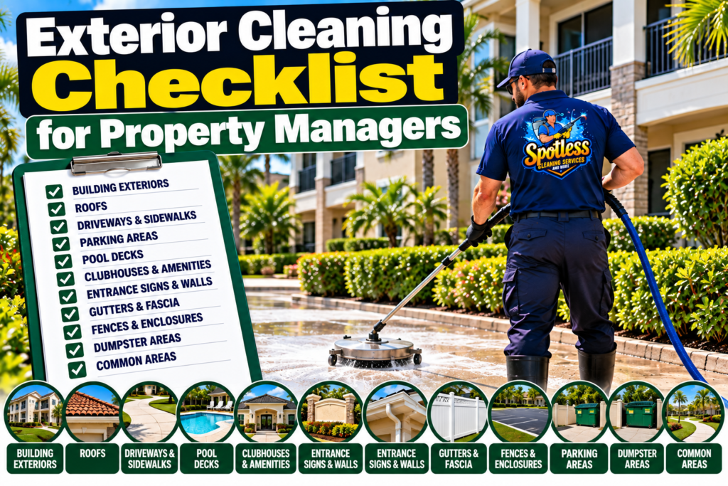 property manager exterior cleaning checklist