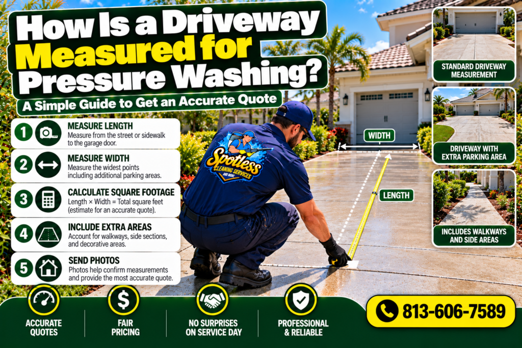 driveway measured for pressure washing