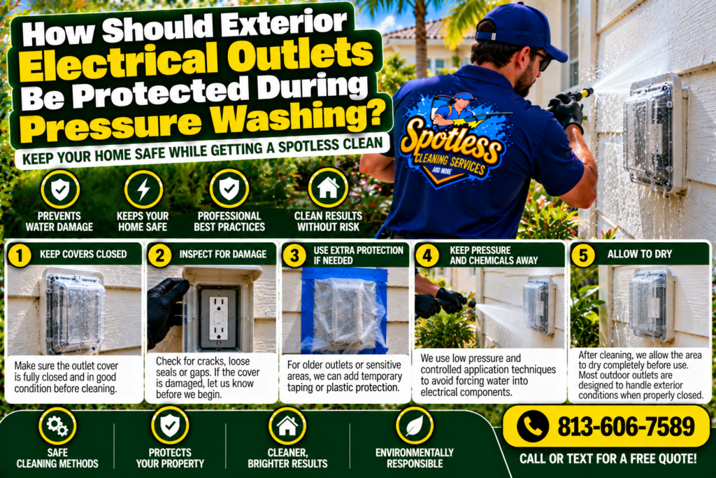 protect electrical outlets during pressure washing
