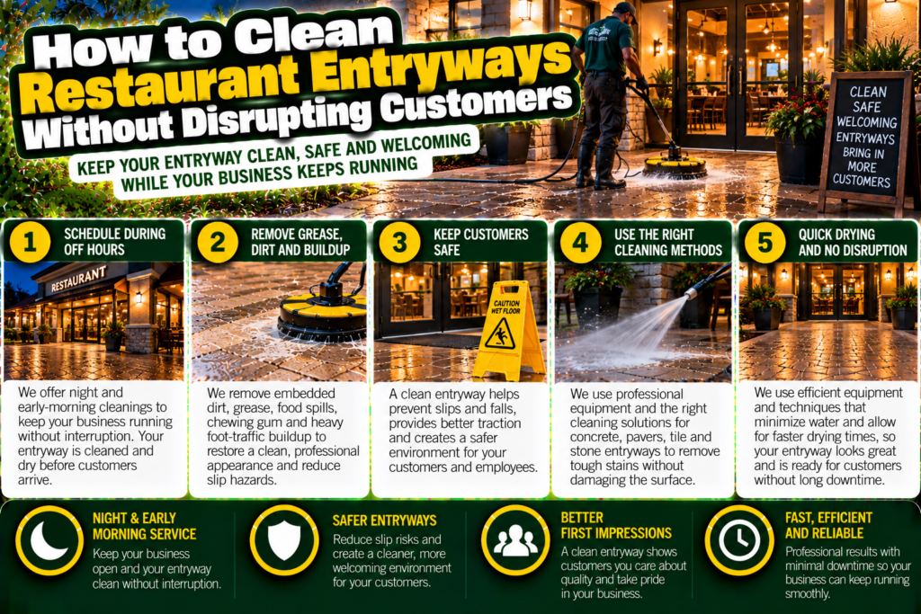 clean restaurant entryways withour disrupting customers