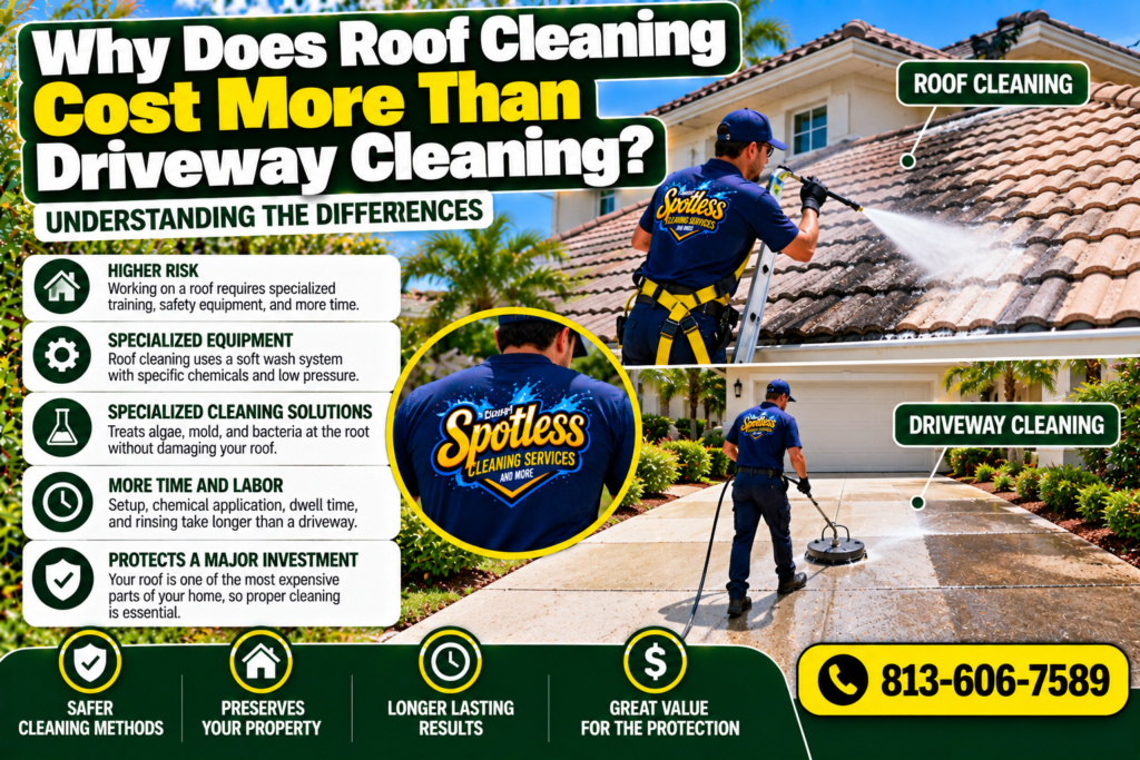 roof cleaning cost vs driveway