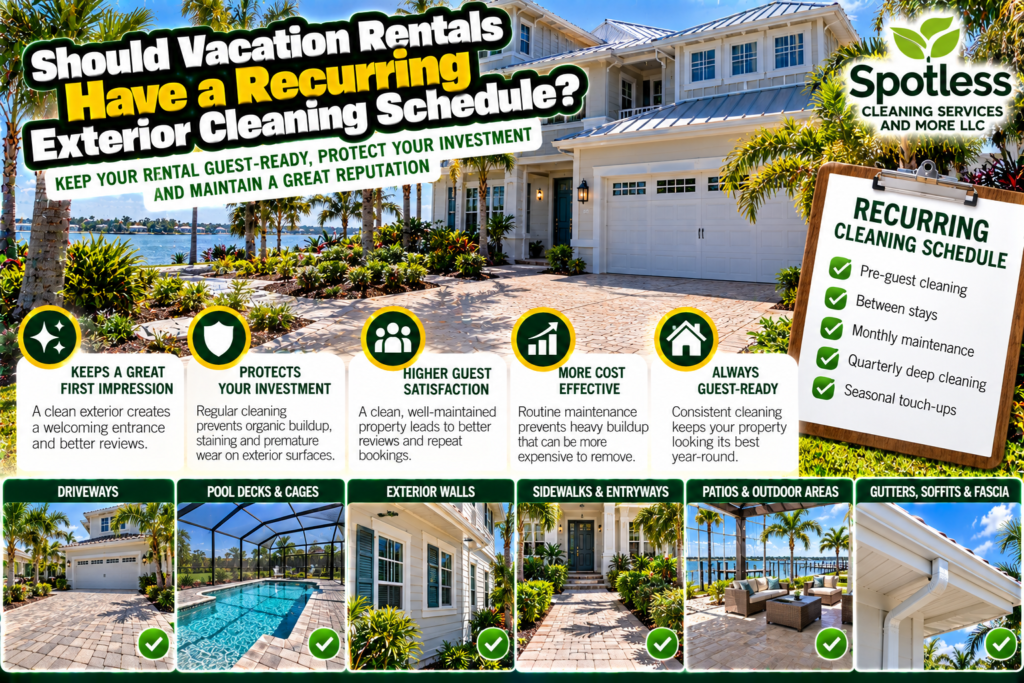 vacation rentals have a recurring exterior cleaning schedule