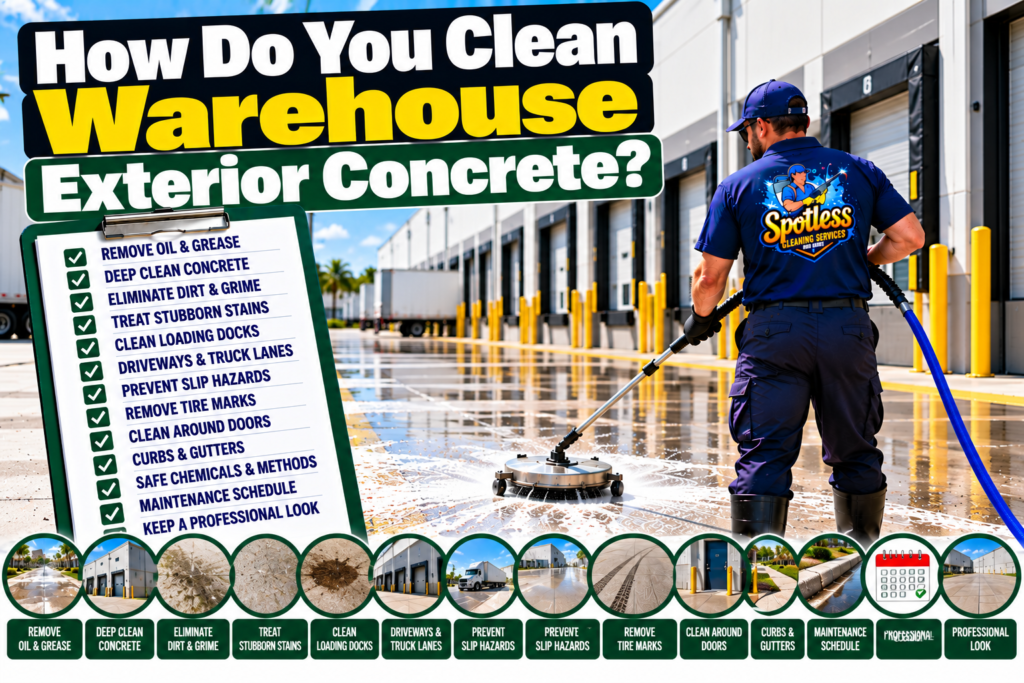 warehouse concrete cleaning