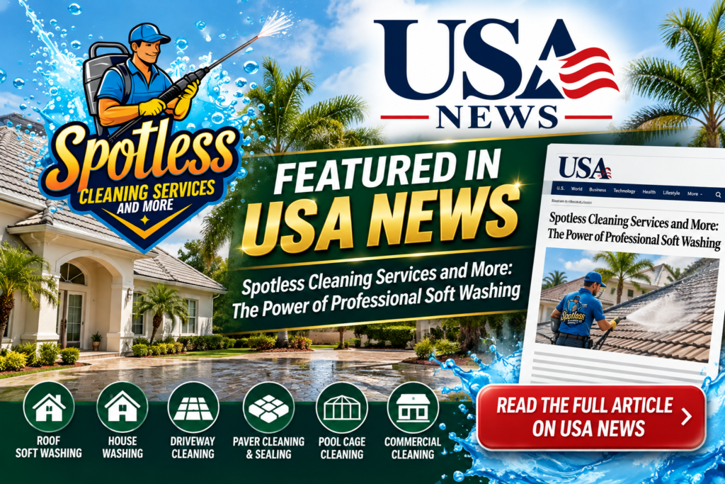 Spotless Cleaning Services USA News feature on professional soft washing